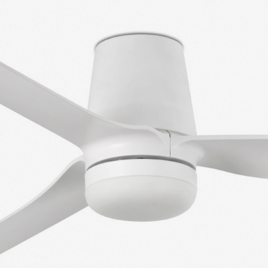FARO 33828WT-1TW - LED Stmievateľný stropný ventilátor PUNT TUB M LED/18W/230V 3000/4200/6500K biela pr. 132 cm Wi-Fi Tuya + diaľkové ovládanie