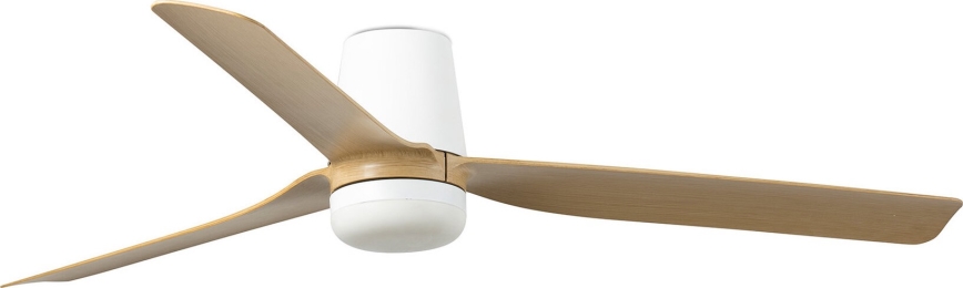 FARO 33829WT-1TW - LED Stmievateľný stropný ventilátor PUNT TUB M LED/18W/230V 3000/4200/6500K hnedá/biela pr. 132 cm Wi-Fi Tuya + diaľkové ovládanie