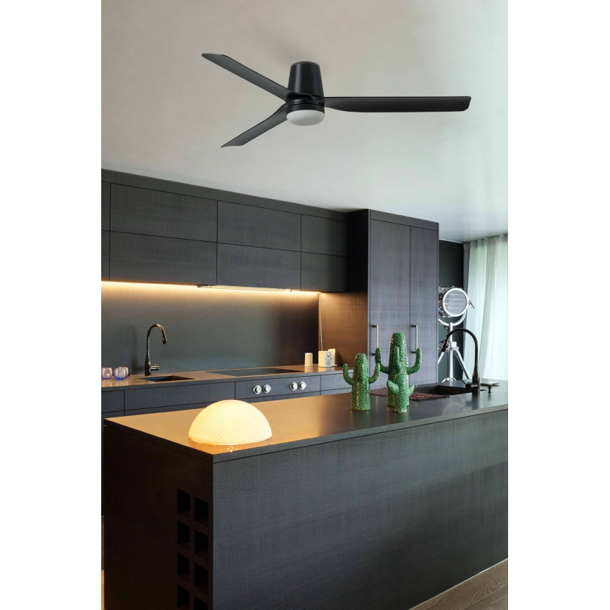 FARO 33830WT-1TW - LED Stmievateľný stropný ventilátor PUNT TUB M LED/18W/230V 3000/4200/6500K čierna pr. 132 cm Wi-Fi Tuya + diaľkové ovládanie