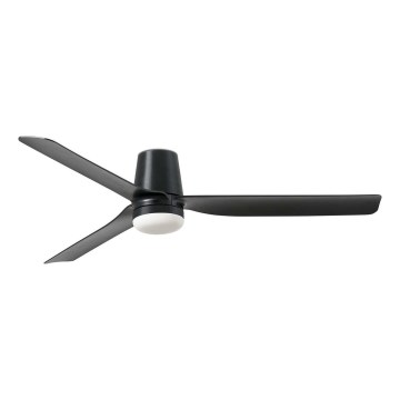FARO 33830WT1S - LED stlmiteľný stropný ventilátor PUNT TUB M LED/18W/230V 2700/3000/4000K priemer 132 cm čierna Wi-Fi Tuya + diaľkové ovládanie
