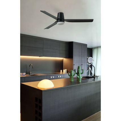 FARO 33830WT1S - LED stlmiteľný stropný ventilátor PUNT TUB M LED/18W/230V 2700/3000/4000K priemer 132 cm čierna Wi-Fi Tuya + diaľkové ovládanie