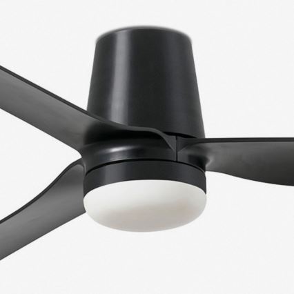 FARO 33830WT1S - LED stlmiteľný stropný ventilátor PUNT TUB M LED/18W/230V 2700/3000/4000K priemer 132 cm čierna Wi-Fi Tuya + diaľkové ovládanie