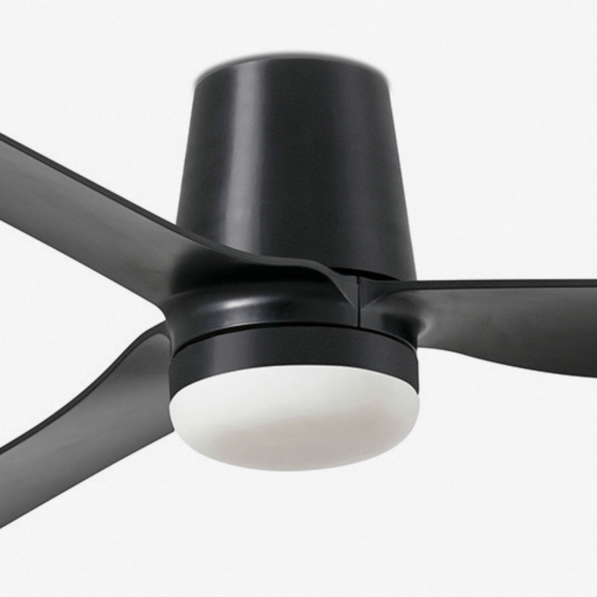 FARO 33830WT1S - LED stlmiteľný stropný ventilátor PUNT TUB M LED/18W/230V 2700/3000/4000K priemer 132 cm čierna Wi-Fi Tuya + diaľkové ovládanie