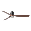 FARO 33831-1TW - LED stmievateľný stropný ventilátor PUNT TUB M LED/18W/230V 2700/3000/4000K Ø 130 cm hnedá/čierna + diaľkové ovládanie