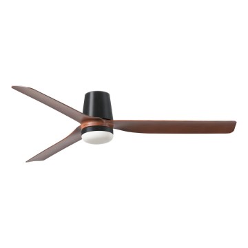 FARO 33831-1TW - LED Stmievateľný stropný ventilátor PUNT TUB M LED/18W/230V 3000/4200/6500K pr. 130 cm hnedá/čierna + diaľkové ovládanie