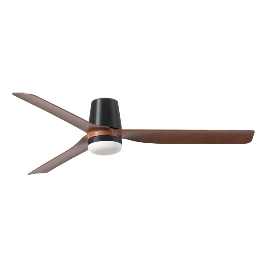 FARO 33831-1TW - LED Stmievateľný stropný ventilátor PUNT TUB M LED/18W/230V 3000/4200/6500K pr. 130 cm hnedá/čierna + diaľkové ovládanie