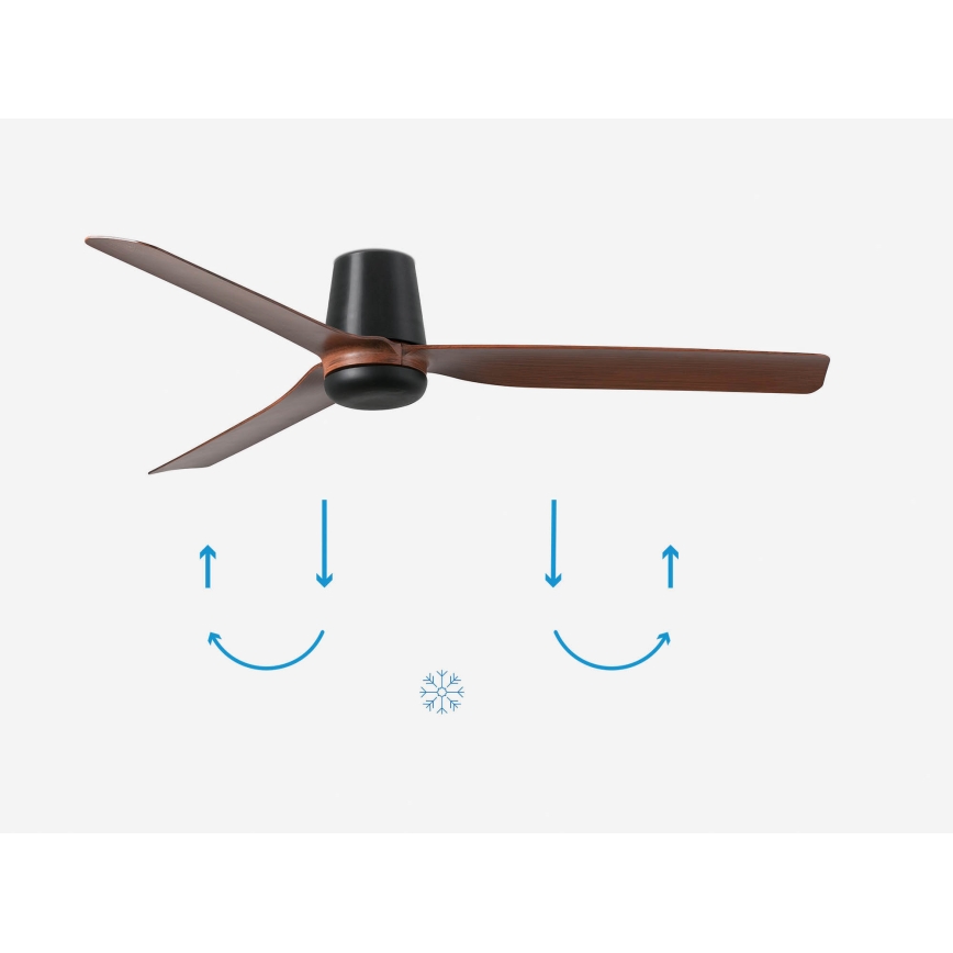 FARO 33831 - Stropný ventilátor PUNT TUB M hnedá/čierna pr. 130 cm + diaľkové ovládanie