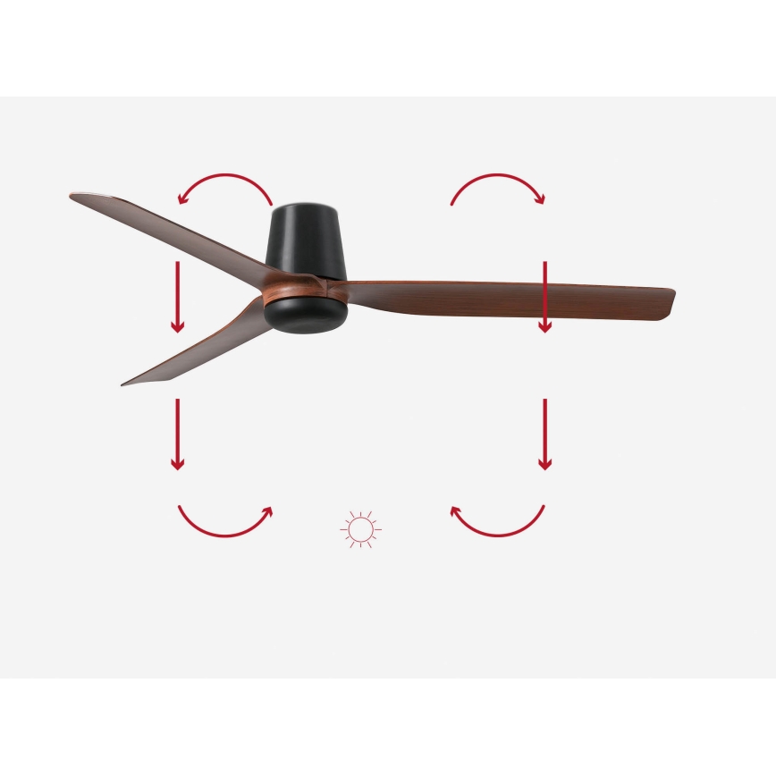 FARO 33831 - Stropný ventilátor PUNT TUB M hnedá/čierna pr. 130 cm + diaľkové ovládanie