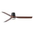 FARO 33831WT1S - LED stmievateľný stropný ventilátor PUNT TUB M LED/18W/230V 2700/3000/4000K pr.132 cm hnedá/čierna Wi-Fi Tuya + diaľkové ovládanie