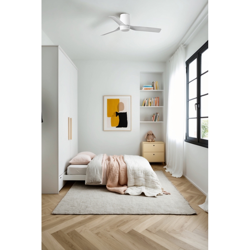 FARO 33832 - Stropný ventilátor MINI PUNT TUB S biela pr. 90 cm + diaľkové ovládanie