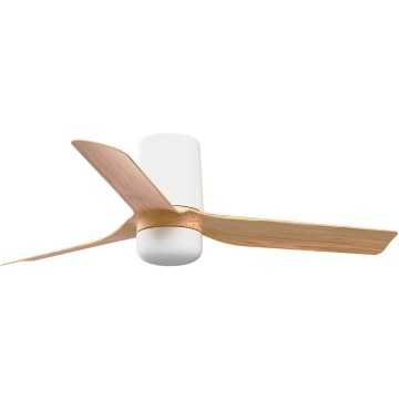 FARO 33833-1TW - LED Stmievateľný stropný ventilátor MINI PUNT TUB S LED/10W/230V 2700/4000/6000K pr. 90 cm hnedá/biela + diaľkové ovládanie