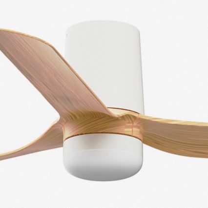FARO 33833-1TW - LED stmievateľný stropný ventilátor MINI PUNT TUB s LED/10W/230V 2700/3000/4000K priemer 90 cm hnedá/biela + diaľkové ovládanie