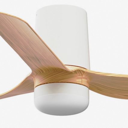 FARO 33833WT-1TW - LED Stmievateľný stropný ventilátor MINI PUNT TUB S LED/10W/230V 2700/4000/6000K hnedá/biela pr. 90 cm Wi-Fi Tuya + diaľkové ovládanie