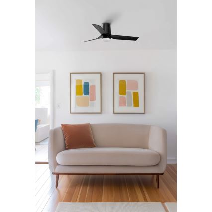 FARO 33834-1TW - LED stmievateľný stropný ventilátor MINI PUNT TUB s LED/10W/230V 2700/3000/4000K priemer 90 cm čierna + diaľkové ovládanie