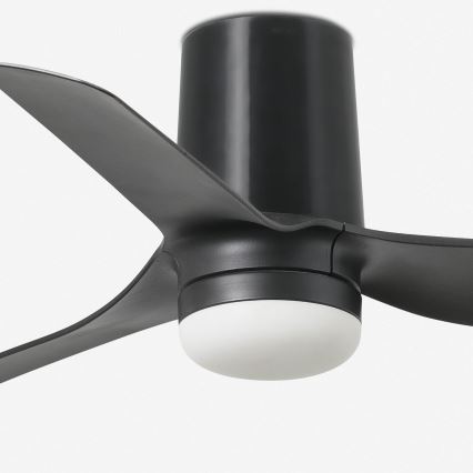 FARO 33834-1TW - LED stmievateľný stropný ventilátor MINI PUNT TUB s LED/10W/230V 2700/3000/4000K priemer 90 cm čierna + diaľkové ovládanie