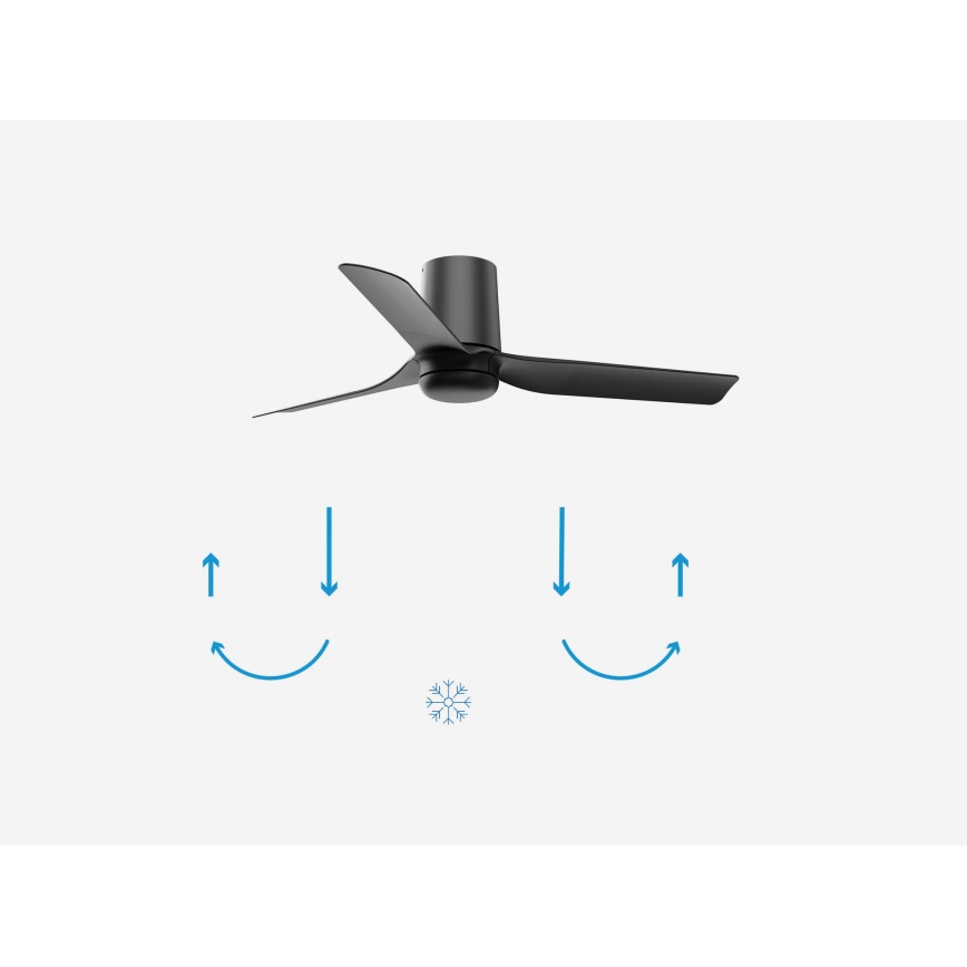 FARO 33834-Stropný ventilátor MINI PUNT TUB S čierna pr. 90 cm + diaľkové ovládanie
