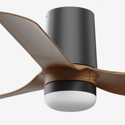 FARO 33835-1TW - LED stmievateľný stropný ventilátor MINI PUNT TUB s LED/10 W/230 V 2700/3000/4000 K, priemer 90 cm, hnedá/čierna + diaľkové ovládanie