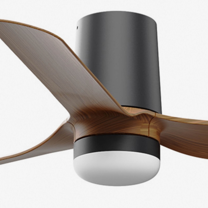 FARO 33835-1TW - LED stmievateľný stropný ventilátor MINI PUNT TUB s LED/10 W/230 V 2700/3000/4000 K, priemer 90 cm, hnedá/čierna + diaľkové ovládanie