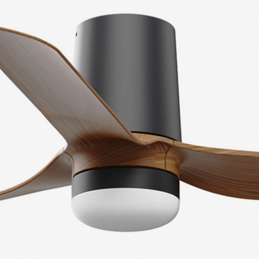 FARO 33835WT-1TW - LED Stmievateľný stropný ventilátor MINI PUNT TUB S LED/10W/230V 2700/4000/6000K hnedá/čierna pr. 90 cm Wi-Fi Tuya + diaľkové ovládanie