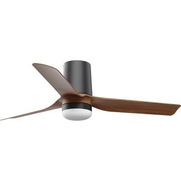 FARO 33835WT-1TW - LED Stmievateľný stropný ventilátor MINI PUNT TUB S LED/10W/230V 2700/4000/6000K hnedá/čierna pr. 90 cm Wi-Fi Tuya + diaľkové ovládanie