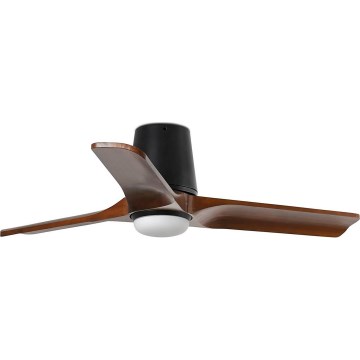 FARO 33837-1TW - LED stmievateľný stropný ventilátor HEYWOOD TUB s LED/10W/230V 2700/3000/4000K borovica/čierna pr. 90 cm + diaľkové ovládanie