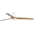 FARO 338381S - LED stmievateľný stropný ventilátor HEYWOOD TUB L LED/10W/230V 2700/3000/4000K priemer 132 cm drevo/biela + diaľkové ovládanie