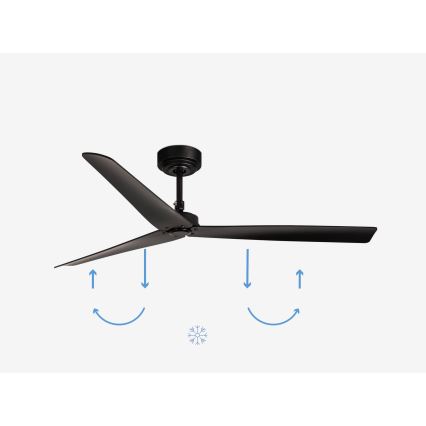 FARO 34100 - Stropný ventilátor MILOS čierna + diaľkové ovládanie