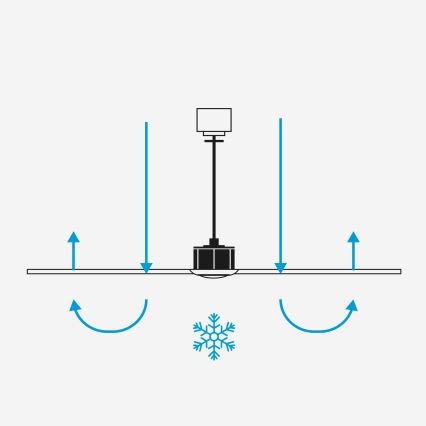 FARO 34194 - Stropný ventilátor ROCKER M pr. 132 cm biela + diaľkové ovládanie