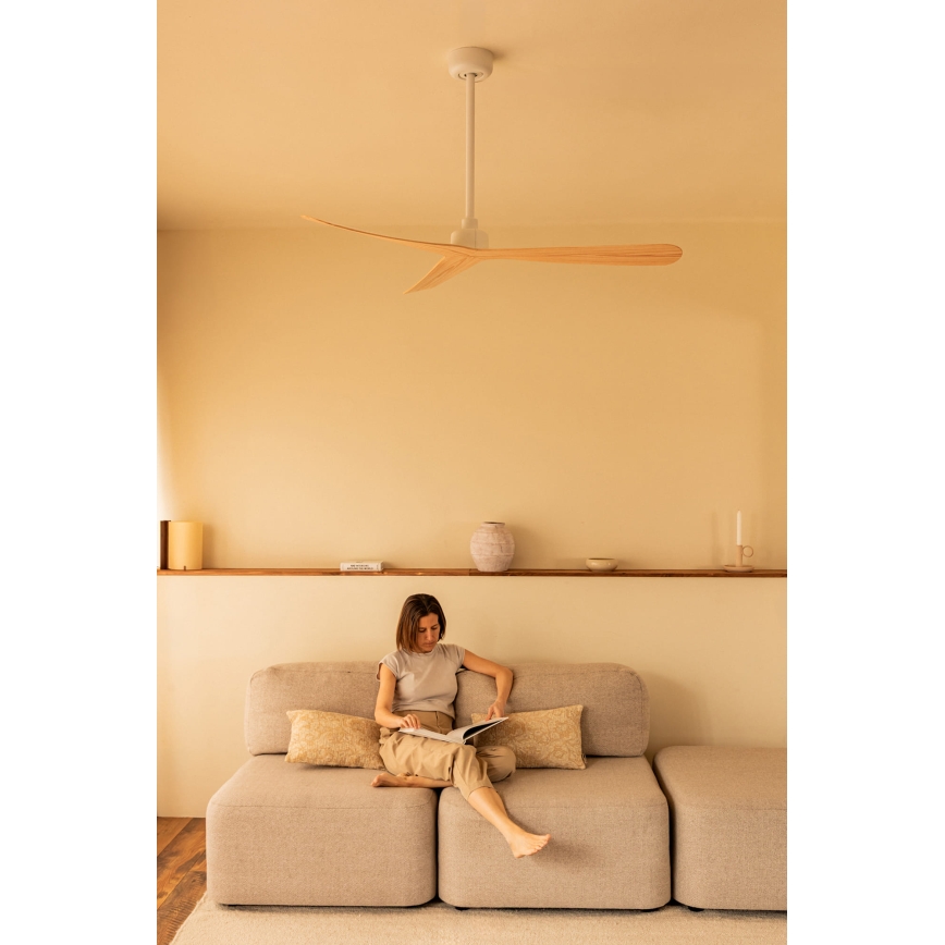 FARO 34195 - Stropný ventilátor ROCKER M, priemer 132 cm, béžová/biela + diaľkové ovládanie