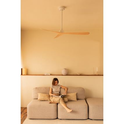 FARO 34195WT - Stropný ventilátor ROCKER M priemer 132 cm béžovo-biely Wi-Fi Tuya + diaľkové ovládanie
