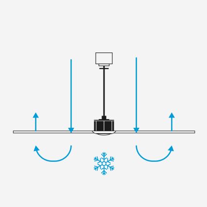 FARO 34196 - Stropný ventilátor ROCKER M pr. 132 cm čierny + diaľkové ovládanie