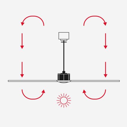 FARO 34196 - Stropný ventilátor ROCKER M pr. 132 cm čierny + diaľkové ovládanie