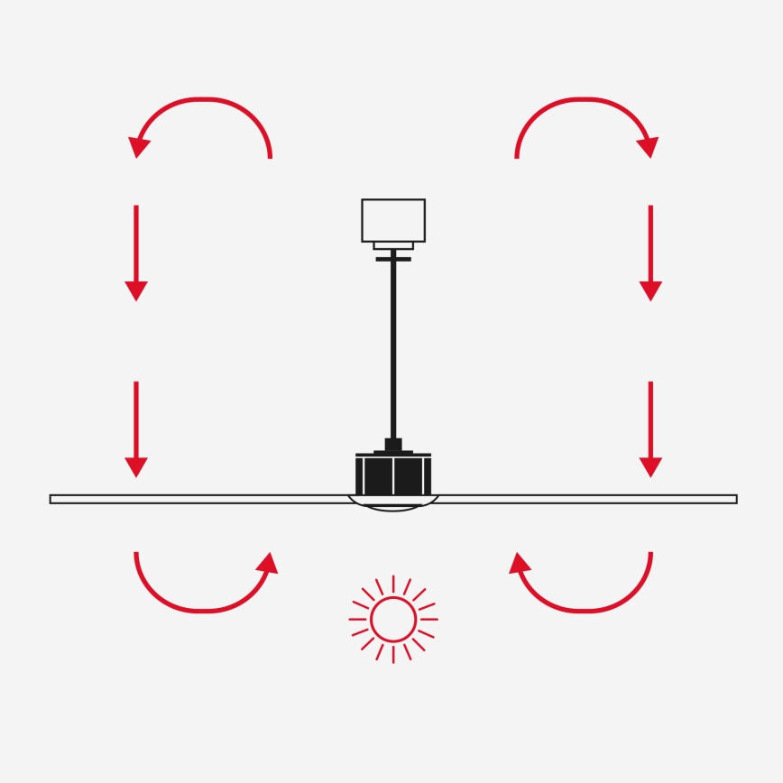 FARO 34196 - Stropný ventilátor ROCKER M pr. 132 cm čierny + diaľkové ovládanie
