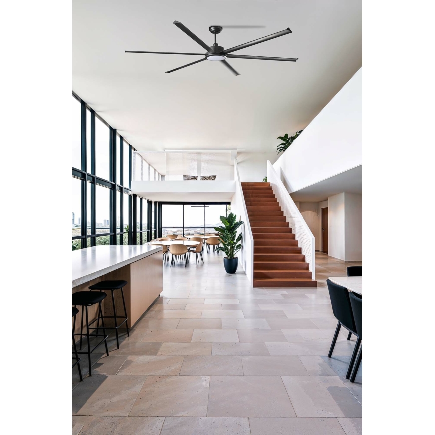 FARO 34207-130 - LED Stmievateľný stropný ventilátor ROTTERDAM XXL LED/32W/230V čierna pr. 250 cm + diaľkové ovládanie