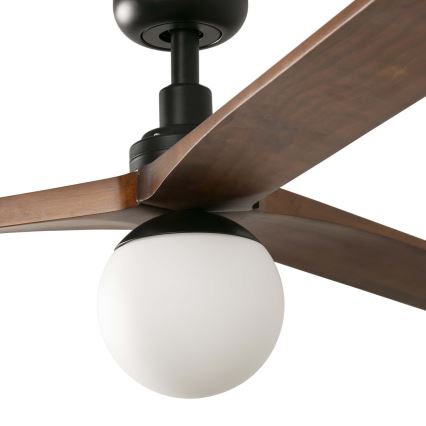 FARO 34276WT-11L - Stropný ventilátor KLIM L 1xE27/15W/230V drevo/čierna pr. 150 cm Wi-Fi Tuya + diaľkové ovládanie