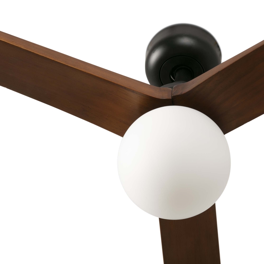 FARO 34276WT-11L - Stropný ventilátor KLIM L 1xE27/15W/230V drevo/čierna pr. 150 cm Wi-Fi Tuya + diaľkové ovládanie