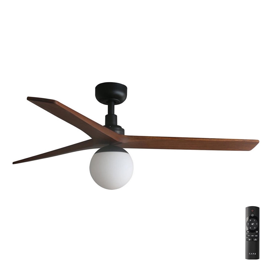 FARO 34277-11L - Stropný ventilátor KLIM M 1xE27/15W/230V drevo/čierna pr. 125 cm + diaľkové ovládanie