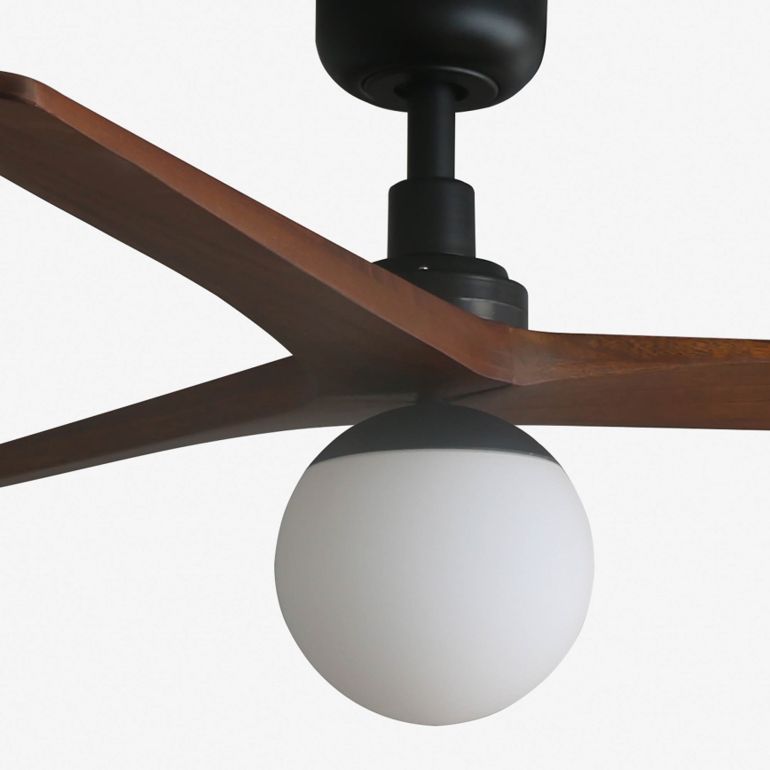 FARO 34277WT-11L - Stropný ventilátor KLIM M 1xE27/15W/230V drevo/čierna pr. 125 cm Wi-Fi Tuya + diaľkové ovládanie