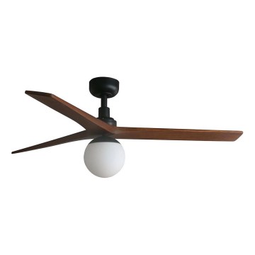 FARO 34277WT-11L - Stropný ventilátor KLIM M 1xE27/15W/230V drevo/čierna pr. 125 cm Wi-Fi Tuya + diaľkové ovládanie