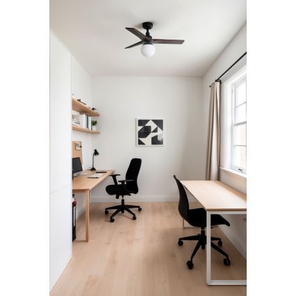 FARO 34278-11L - Stropný ventilátor KLIM S 1xE27/15W/230V orech/čierna pr. 92,5 cm + diaľkové ovládanie