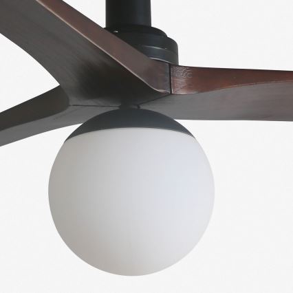FARO 34278WT-11L - Stropný ventilátor KLIM S 1xE27/15W/230V drevo/čierna pr. 92,5 cm Wi-Fi Tuya + diaľkové ovládanie
