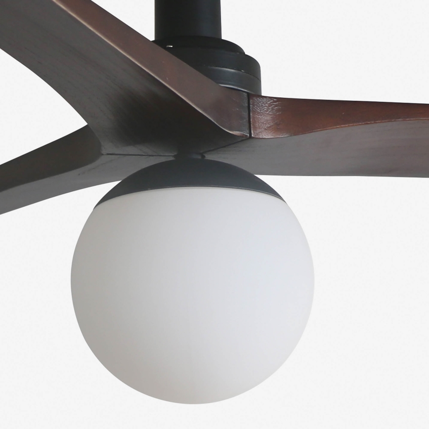 FARO 34278WT-11L - Stropný ventilátor KLIM S 1xE27/15W/230V drevo/čierna pr. 92,5 cm Wi-Fi Tuya + diaľkové ovládanie