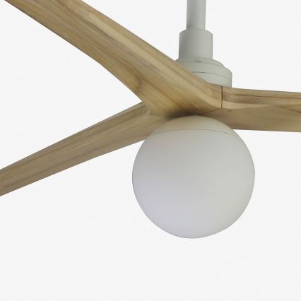 FARO 34279WT-11L - Stropný ventilátor KLIM L 1xE27/15W/230V drevo/biela pr. 150 cm Wi-Fi Tuya + diaľkové ovládanie