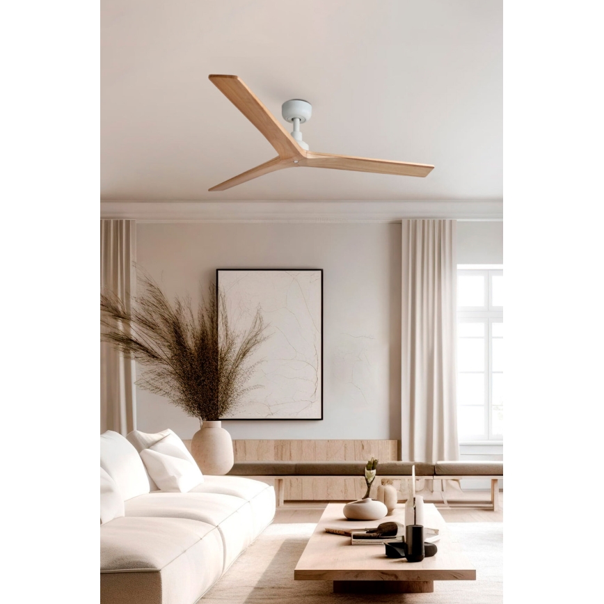 FARO 34280 - Stropný ventilátor KLIM M hnedá/biela pr. 125 cm + diaľkové ovládanie