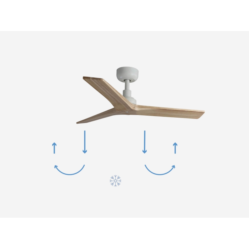 FARO 34281 - Stropný ventilátor KLIM S hnedá/biela pr. 92,5 cm + diaľkové ovládanie