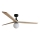 FARO 34282WT-11L - Stropný ventilátor KLIM L 1xE27/15W/230V drevo/čierna pr. 150 cm Wi-Fi Tuya + diaľkové ovládanie