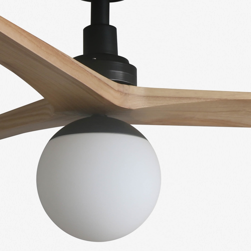 FARO 34283WT-11L - Stropný ventilátor KLIM M 1xE27/15W/230V drevo/čierna pr. 125 cm Wi-Fi Tuya + diaľkové ovládanie