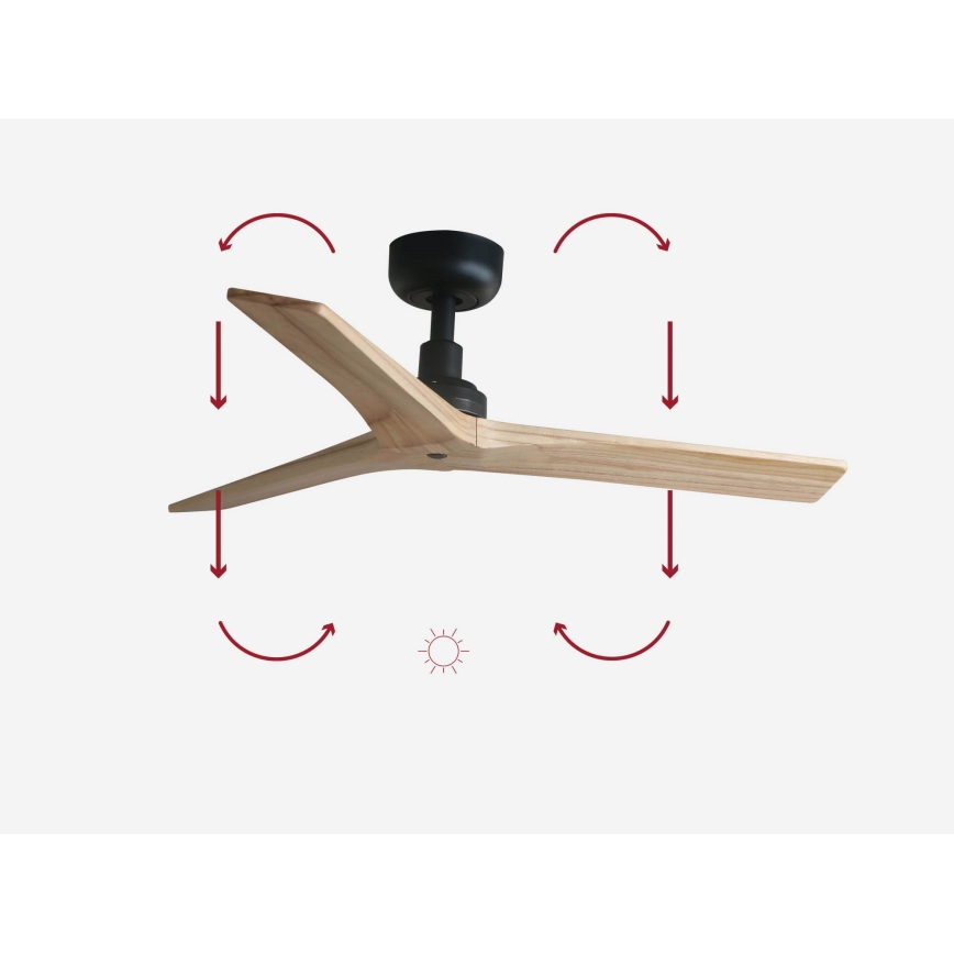 FARO 34284 - Stropný ventilátor KLIM S hnedá/čierna pr. 92,5 cm + diaľkové ovládanie