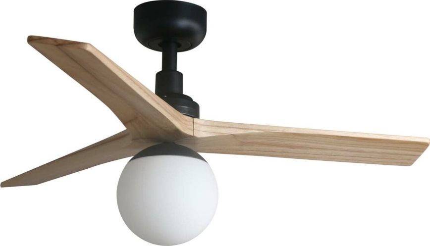 FARO 34284WT-11L - Stropný ventilátor KLIM S 1xE27/15W/230V borovica/čierna pr. 92,5 cm Wi-Fi Tuya + diaľkové ovládanie
