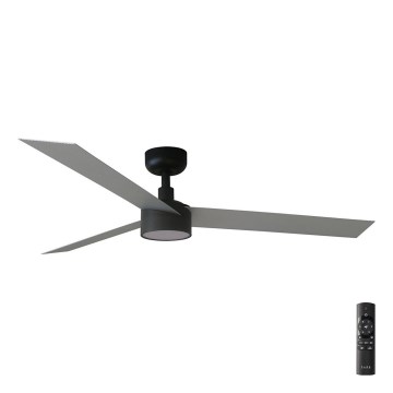 FARO 34286-1TW - LED Stmievateľný stropný ventilátor CRUISER L LED/18W/230V 2700/4000/6500K pr. 132 cm čierna/šedá + diaľkové ovládanie